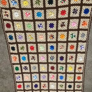 Colorful Crochet Granny Square Blanket
